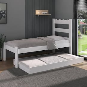 Bicama De Madeira Maciça Com Colchão Incluso Multimóveis Cr35258 Branco