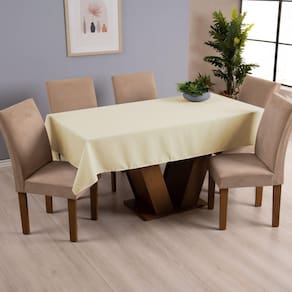 Toalha De Mesa Basic 1 Peça 1,45m X 1,40m 4 Lugares 100% Poliéster Tecido Oxford - Palha