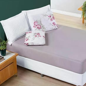 Jogo De Cama Casal Estampado 03 Peças 200 Fios Avere Lilac Lilac