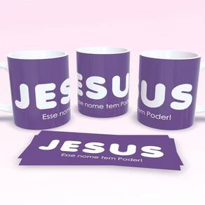 Caneca De Porcelana 325ml Decorada Frases Religiosas Estampa 11