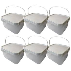 Balde Para Guardar Ração De Gato Transparente 2.4L-Kit 6 Pçs