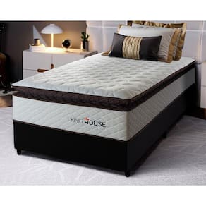 Conjunto Cama Box Espuma San Diego Branco Solteiro 96x203x67