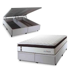 Conjunto Box Baú San Diego Branco 193x203x74 Espuma D33