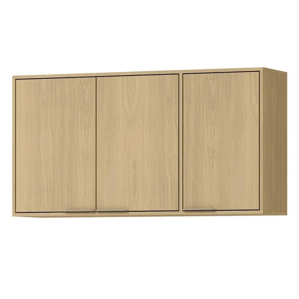 Armario Aereo 120 Cm Mdp 3 Portas Glor Agl04 Branco Neve Mxm Castanho