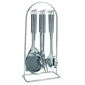 Jogo De Utensílios De Cozinha Com 6 Peças E Suporte Em Inox