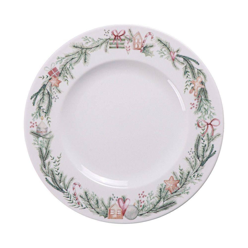 Prato Panetone Tramontina Casa Natal Noite Feliz Em Porcelana Decorada 28 Cm Tramontina