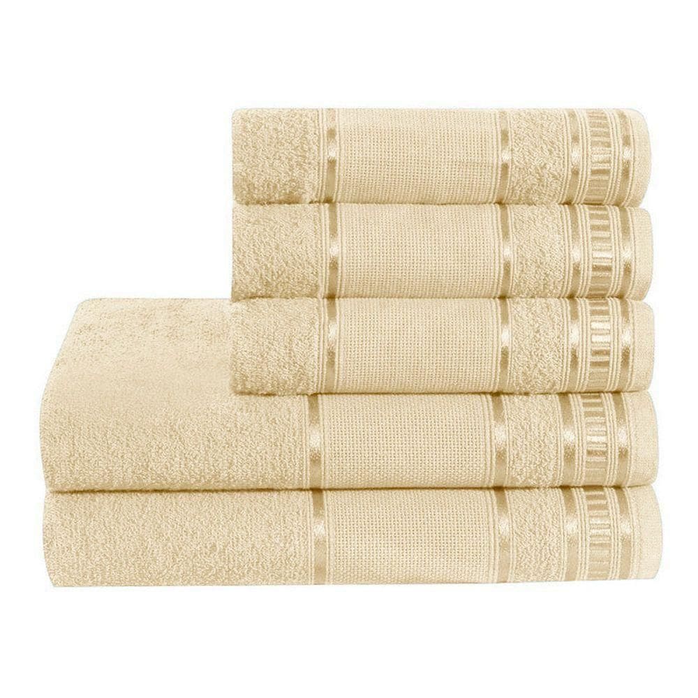 Jogo De Banho Premium 5 Peças baunilha (amarelo Claro)