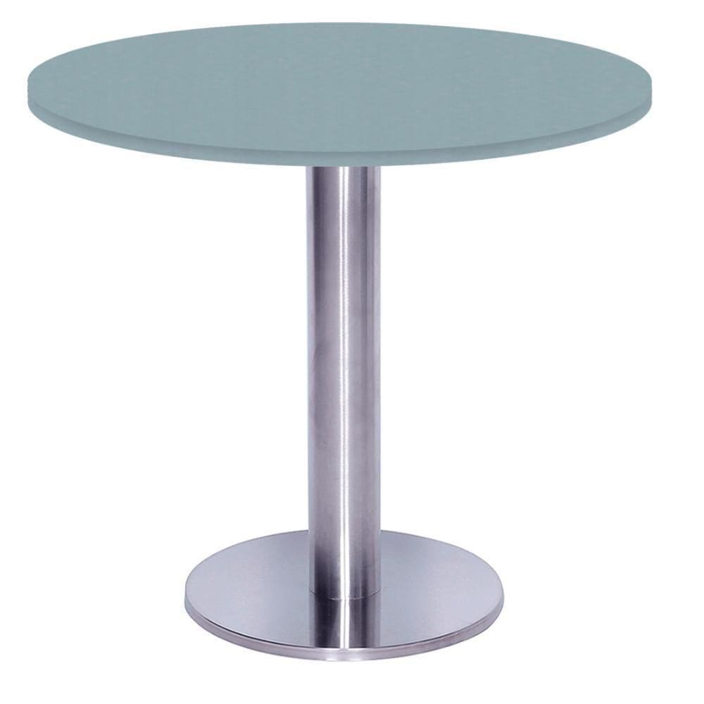 Mesa Beta Big Inox 75 Cm (alt) Disco Redondo Tampo Mdp Redondo 80 Cm (larg) X 2,50 Cm (alt) Cinza