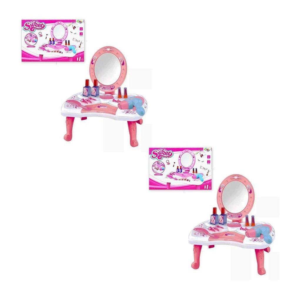 Kit 2 Penteadeiras Brinquedo Infantil Acessórios Beleza