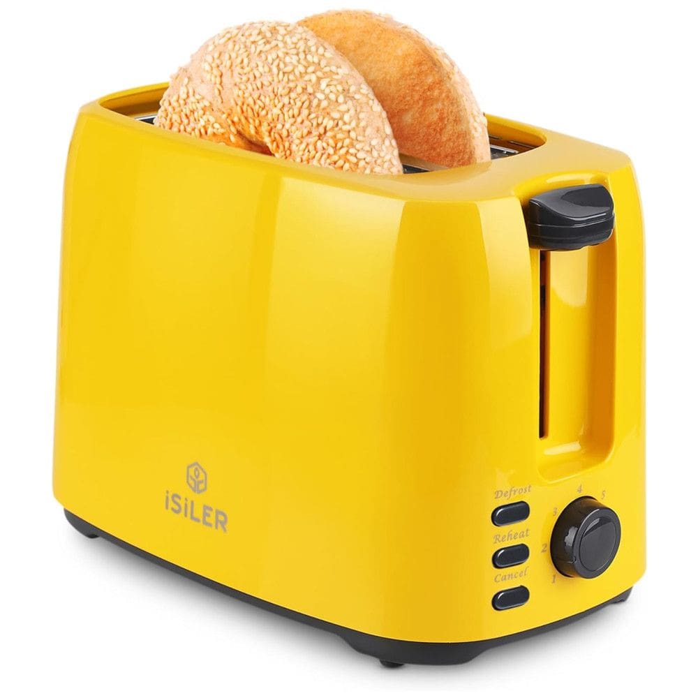 Torradeira, com 2 fatias, 750W, amarela, 110v, ISILER TA01302 UL, Amarelo
