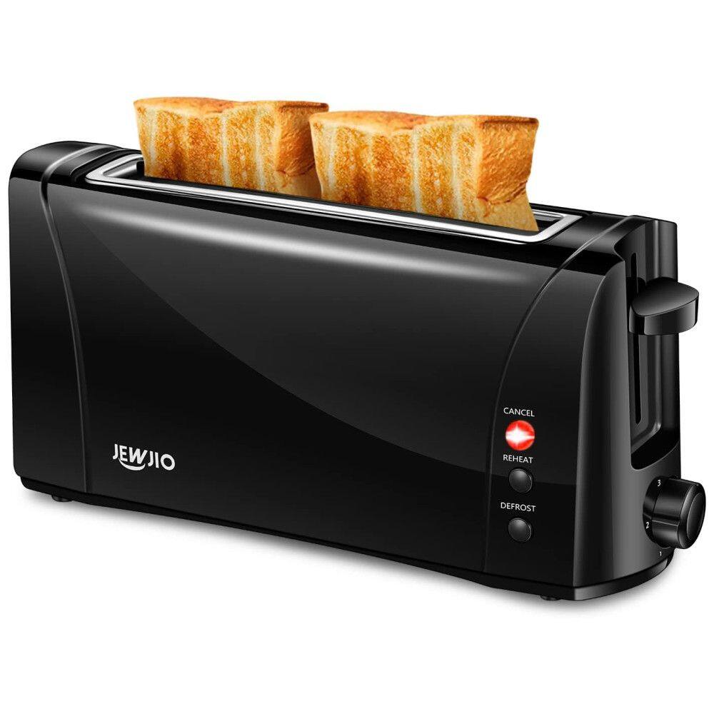 Torradeira Elétrica de 2 Fatias com 6 Níveis de Tostagem, 1000W, 110v, JEWJIO, Preto