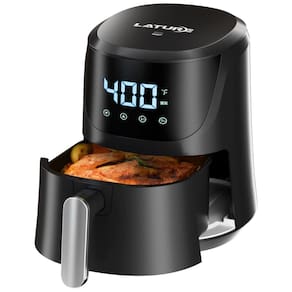 Fritadeira Elétrica AirFryer 4.2L de Capacidade e Painel de Controle Digital e Temperatura Ajustável, 110v, LATURE, Preto