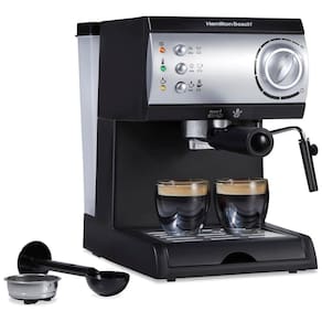 Cafeteira Elétrica Expresso Reservatório 1.8L 15 Bar de Pressão, 110v, HAMILTON BEACH 40715, Preto