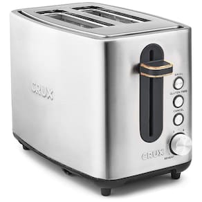 Torradeira 2 Fatias com 6 Níveis de Tostagem e Função Bagel, Aço Inoxidável, 110v, CRUX CR10005, Prateado