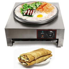 Máquina de Crepe Elétrica antiaderente de Aço inoxidável, 110v, YIYIBYUS, Prateado
