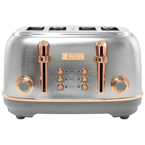 Torradeira Retrô, Capacidade 4 Fatias, Aço Inoxidável 1500W, 110v, HADEN Heritage, Prateado
