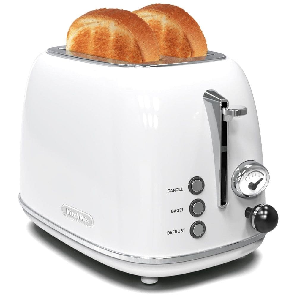 Retro Torradeira de 2 Fatias com Função Bagel, 820W, 110v, KITCHMIX WT 330T, Branco