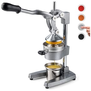 Espremedor de Frutas Profissional Manual em Aço Inoxidável, Cinza