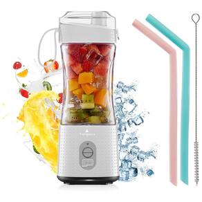 Vaeqozva Mini Liquidificador Portátil 380mL com Carregamento USB, 110V, Branco