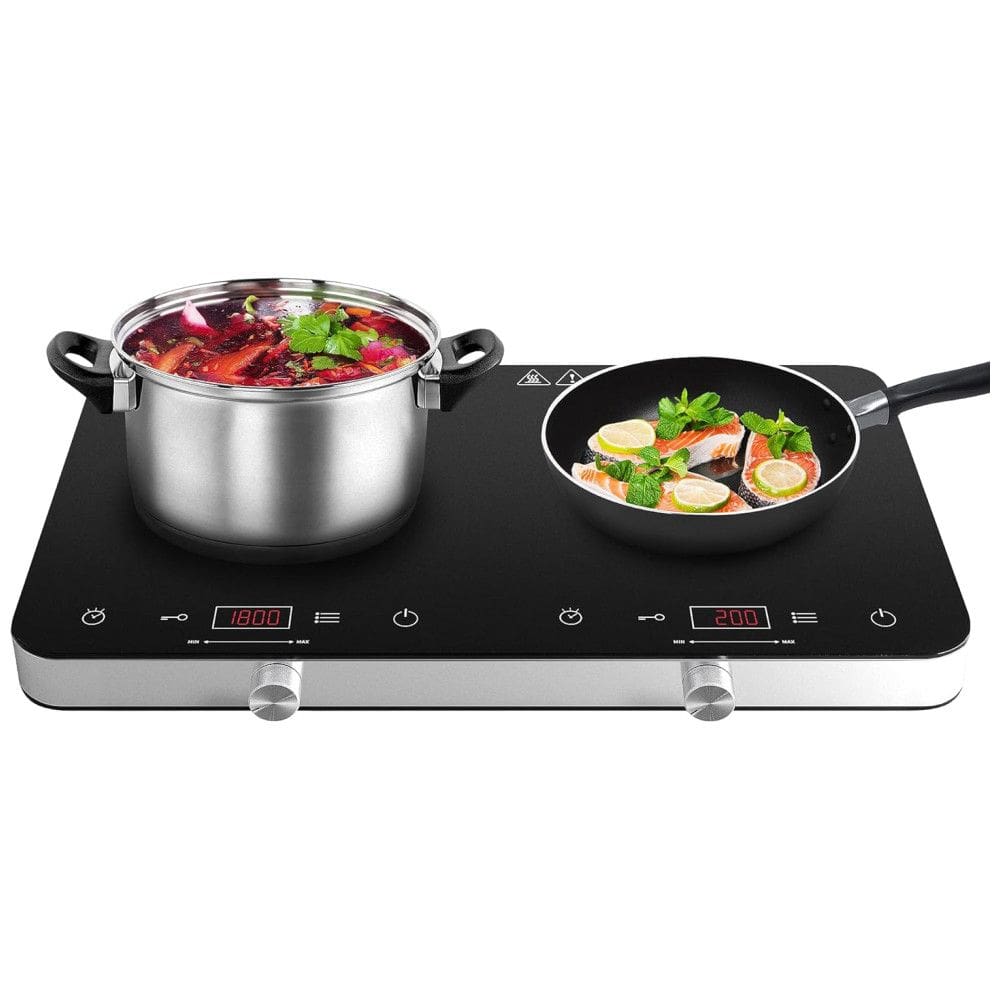 Cooktop COOKTRON de Indução Duplo Portátil com Controle Digital e 10 Temperaturas 110V 1800W