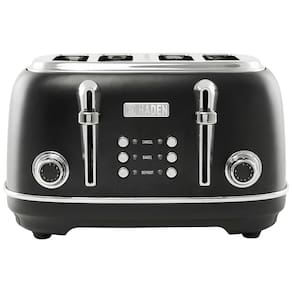 Torradeira Retro Capacidade 4 Fatias, Aço Inoxidável 1500W, 110v, HADEN Heritage, Preto
