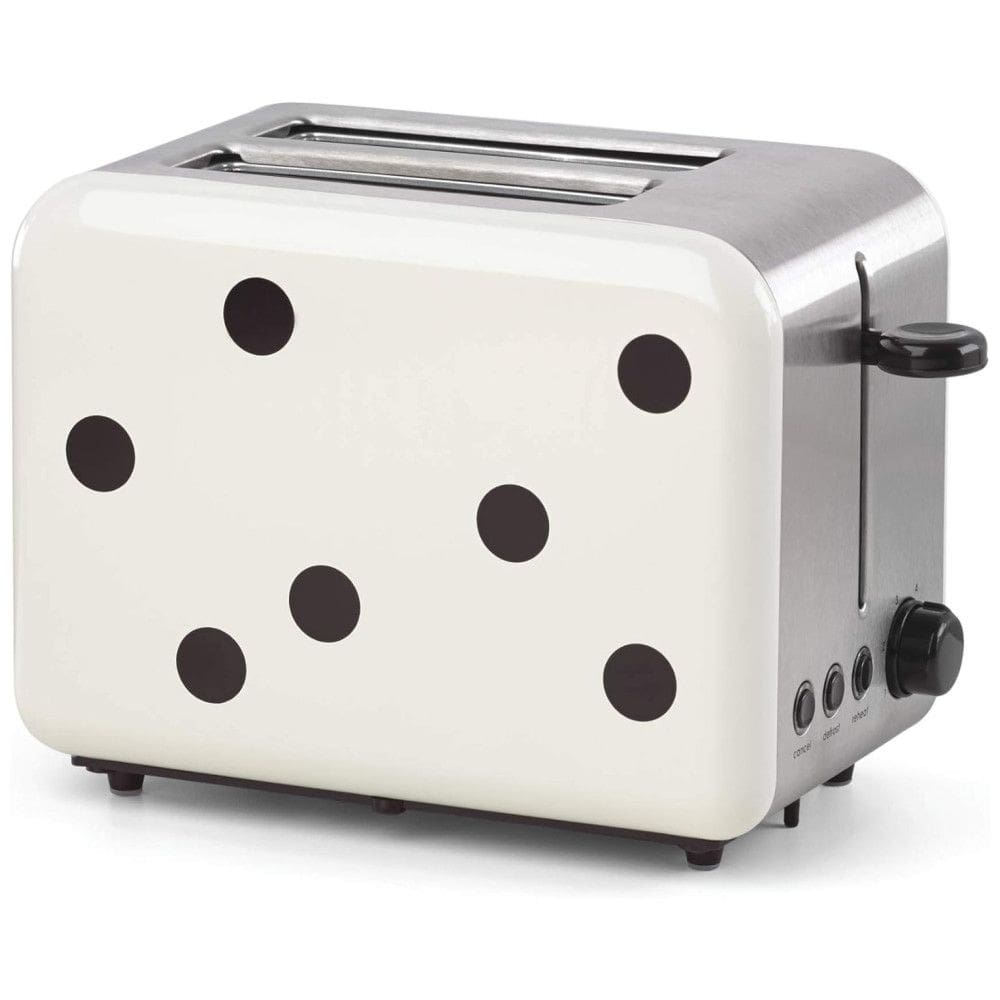 Torradeira Elétrica Vintage 2 Fatias com 6 Níveis de Tons, Branca Bolinha, 110v, KATE SPADE NEW YORK 875312, Branco