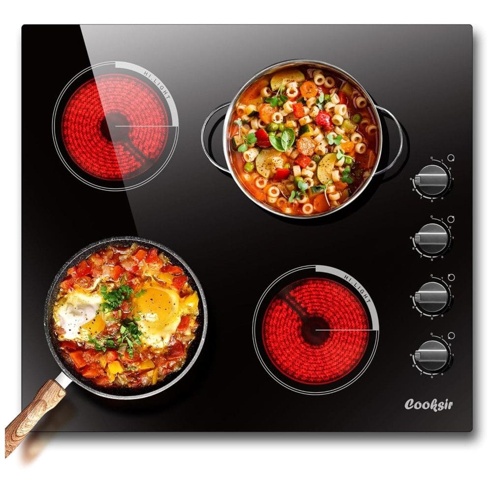 Cooktop Elétrico de Embutir com 4 Queimadores de Indução e 9 Níveis de Temperatura, 220V 6000W, Cooksir, Preto