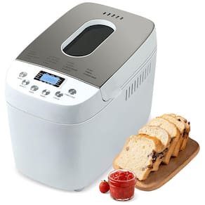 Panificadora Automática 15 em 1 até 1,5 kg com Tela LCD e Temporizador de 15H, Branca, 110v, PATIOER BM8906, Branco