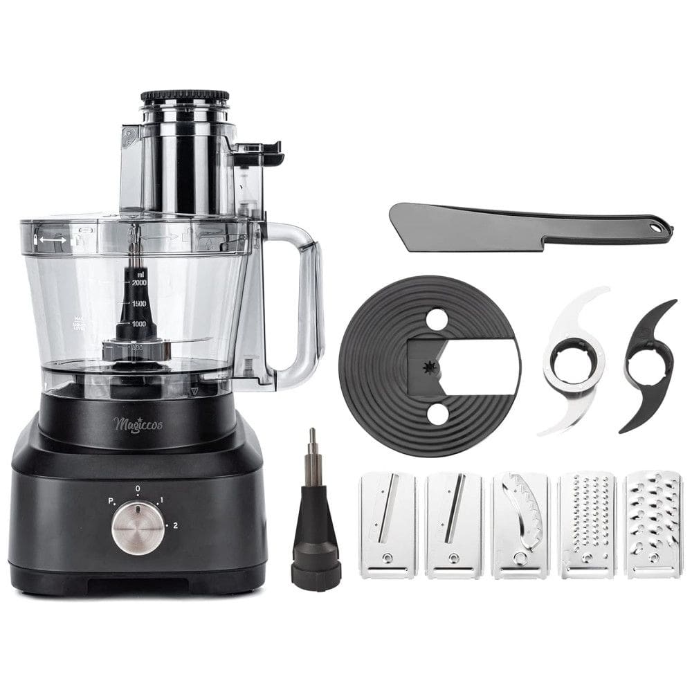 Processador de Alimentos até 14 Xícaras com Lâminas e Acessórios Magiccos, 110V 700W, Preto