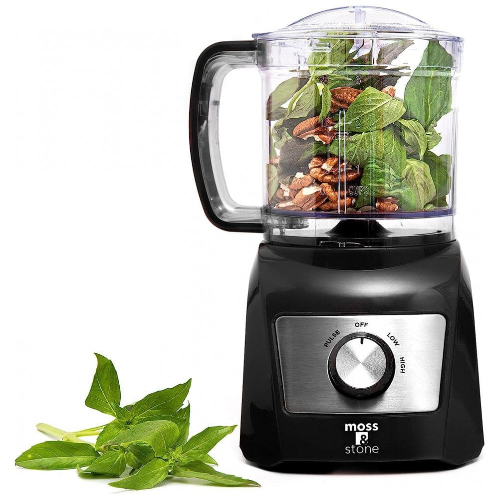 Processador de Alimentos Multifuncional 720mL com 2 Velocidades, 350W, 110v, MOSS STONE EFP M13C BLK, Preto