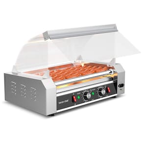 Máquina de Salsicha Profissional em Aço Inoxidável até 24 Unidades, 1200W, 110v, LECON CHEF, Prateado