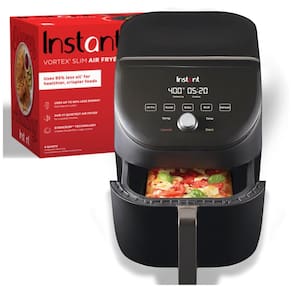 Fritadeira Elétrica AirFryer 6L com Painel Digital e Cesto Antiaderente, 110V, Vortex Slim, Preta