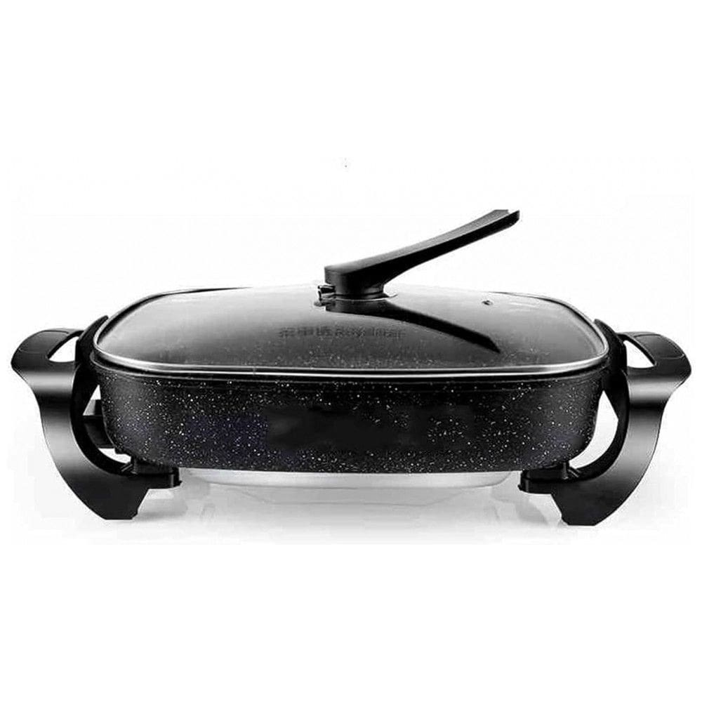 Churrasqueira Grill Elétrica até 8 Porções em Aço Inoxidável, 110V 1600W, HHWKSJ, Preta
