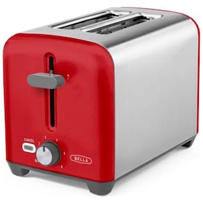 Torradeira Elétrica 2 Fatias com 6 Níveis de Tostagem e Bandeja de Migalhas Removível, 110V 750W, BELLA, Vermelha