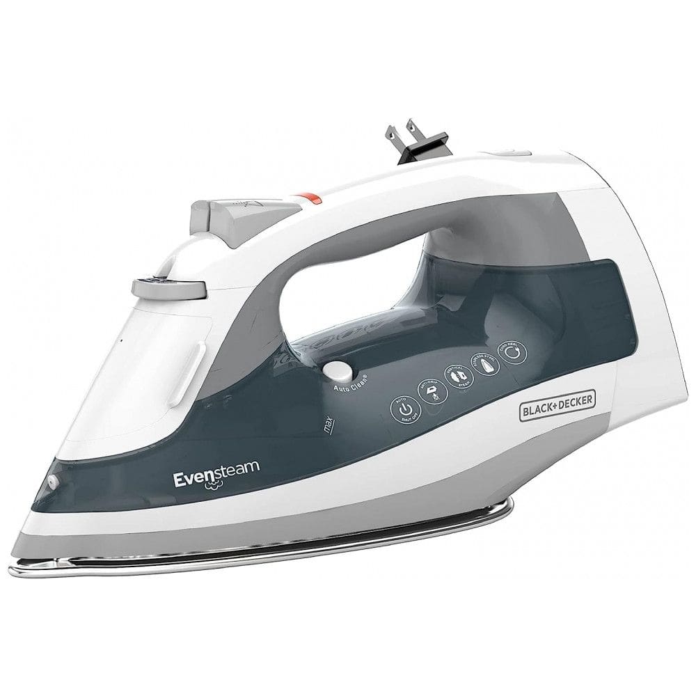 Ferro de Passar a Vapor em Aço Inoxidável com Desligamento Automático, 110V, BLACK DECKER, Branco e Cinza