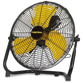 Ventilador de Piso Silencioso Portátil com 3 Velocidades, Construído em Metal, 110V, VENTISOL, Preto