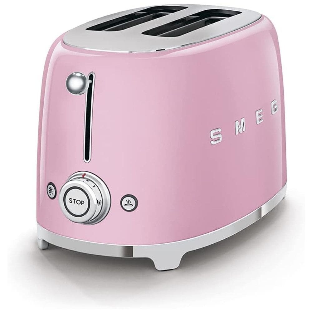 Torradeira Elétrica 50s Retro, 2 Fatias, 6 Níveis Sombra, claro, claro, 110v, SMEG TSF01PKUS, Rosa claro