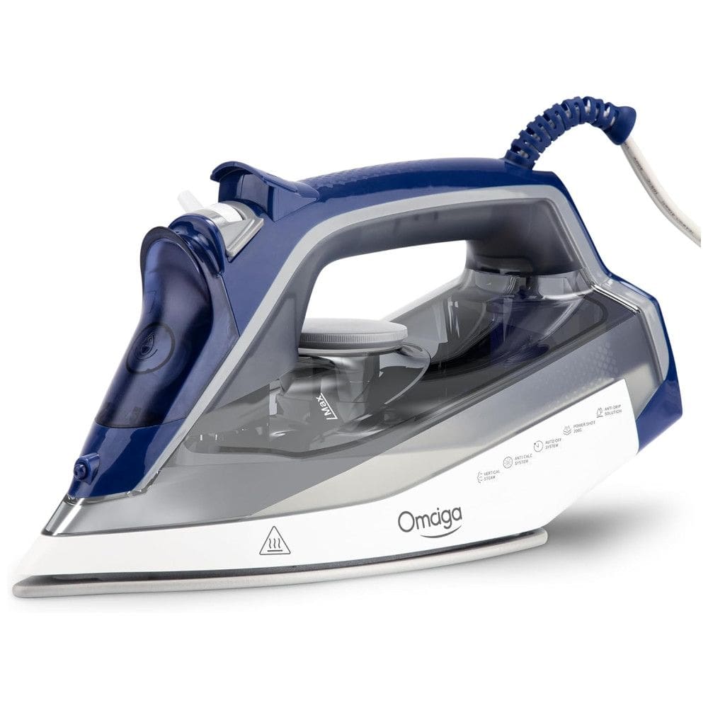 Ferro a vapor para roupas com base cerâmica e tanque de água de 0,48L 1750W, da OMAIGA.