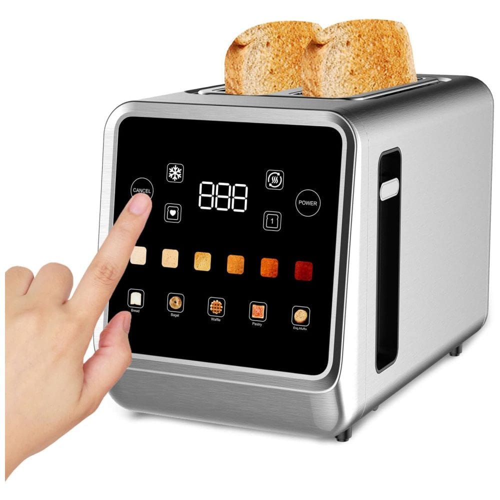 Torradeira para 2 Fatias com Visor LCD Digital e 6 Níveis de Tostagem, 110V 900W, Dear Morning, Prata