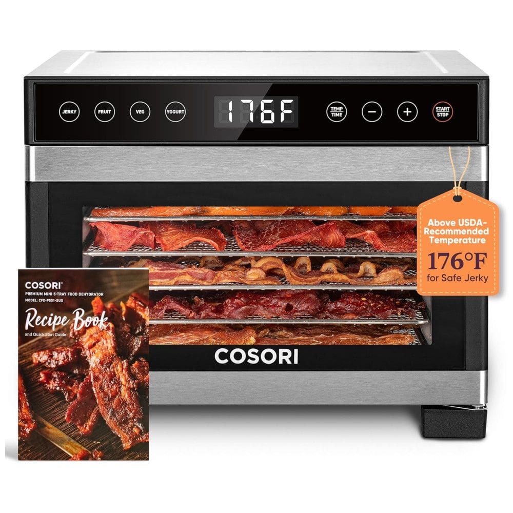 Desidratador de Alimentos com 5 Bandejas em Aço Inoxidável, Controle de Temperatura, 4 Predefinições e Temporizador 48H, 110V 480W, COSORI,
