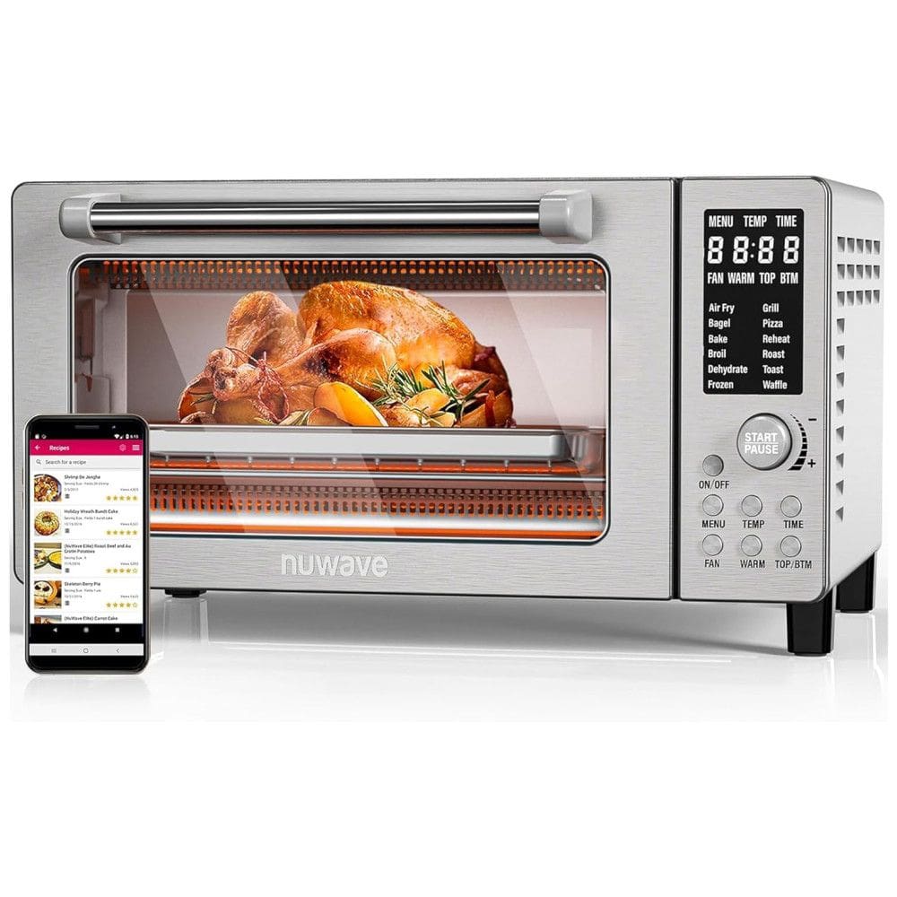 Forno de Convecção 12 em 1, 19,8L com Controle de Temperatura, Display LED e Aquecedores Superior e Inferior, 110V 1800W, Nuwave, Prata