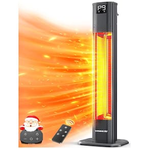 Aquecedor Externo Elétrico Infravermelho com Controle Remoto, 9 Níveis de Aquecimento, Temporizador 24H e IPX5 à Prova D`água, 110V 1500W,