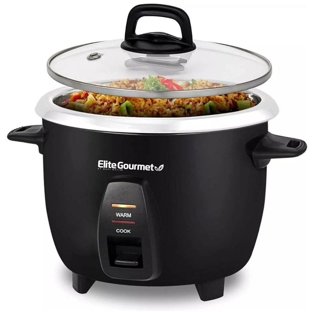 Panela Elétrica de Arroz, 2,3 L, 400W, preta, 110v, ELITE GOURMET ERC 2010B, Preto