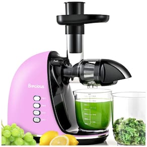 Centrifuga de Frutas com 2 Velocidades, Motor Silencioso e Função Reversa, 110V 150W, BRECIOUS, Rosa Claro