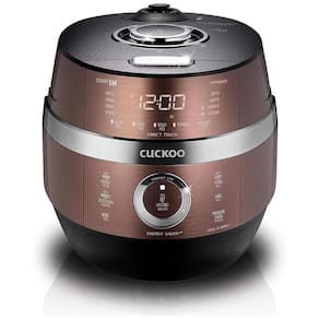Fogão elétrico multifuncional e programável, 6 xícaras, CUCKOO CRP JHSR0609F, Marrom claro
