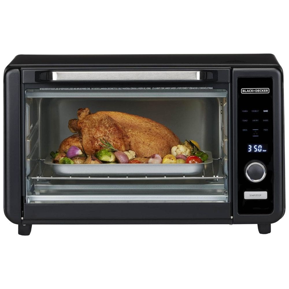 Forno Elétrico Torradeira com Rack Ajustável, Material de Alumínio, Display LED e Temporizador, 110V 750W, BLACK DECKER, Preto