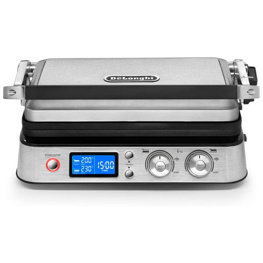 Churrasqueira Grill Elétrica com Placa para Waffle, 1800W, 110v, DELONGHI CGH1030D, Prateado
