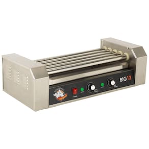 Máquina de Salsicha Hot Dog RollerDog Grill Funtime RDB12SS de Hot Dog em aço inox, rolos antiaderentes, com bandeja coletora de óleo