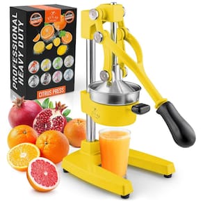 Espremedor Profissional, Aço Inoxidável, ZULAY KITCHEN Heavy Duty Manual Citrus Press, Amarelo
