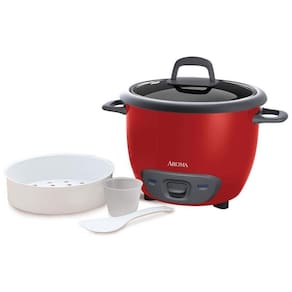 Panela de Arroz Elétrica 3.3L 300W, 110v, AROMA HOUSEWARES ARC 747 1NGR, Vermelho